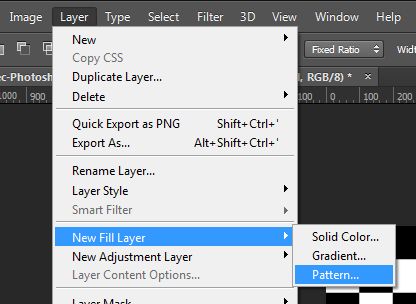 Vytvoření nové vrstvy a její vyplnění vzorem ve Photosshopu
